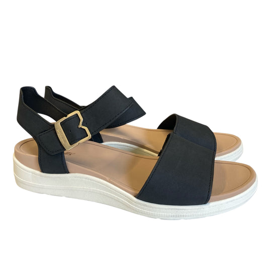 Sandals Heels Platform By Dr Scholls In Black & Tan, Size:8.5