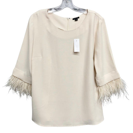Top 3/4 Sleeve By Ann Taylor In Cream, Size:M