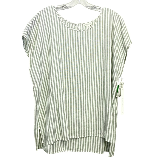 Top Sleeveless By Caslon In Green & White, Size:1X