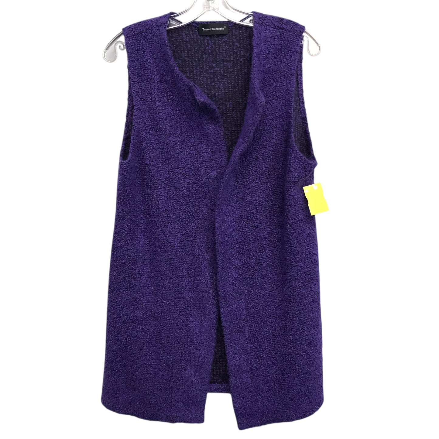 Vest Sweater By Travel Elements In Purple, Size:L