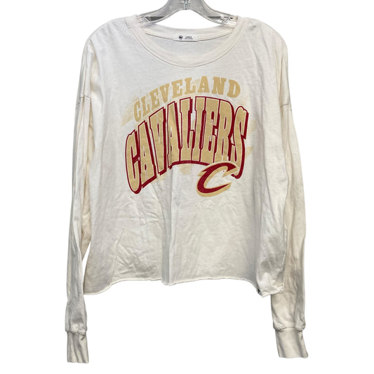 Athletic Top Ls Crewneck By ‘47 In Cream, Size:L