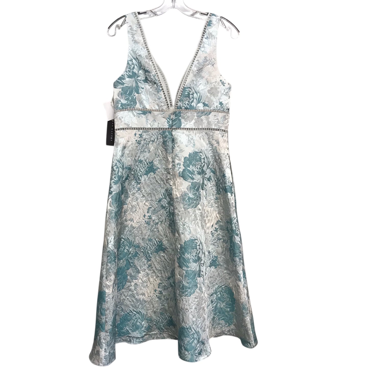 Dress Party Midi By Aidan Mattox In Blue & Green, Size:M