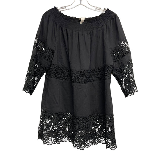 Top 3/4 sleeve By Chicos In Black, Size:M