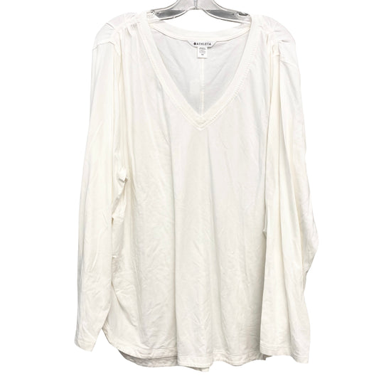 Athletic Top Ls Crewneck By Athleta In Ivory, Size:2X