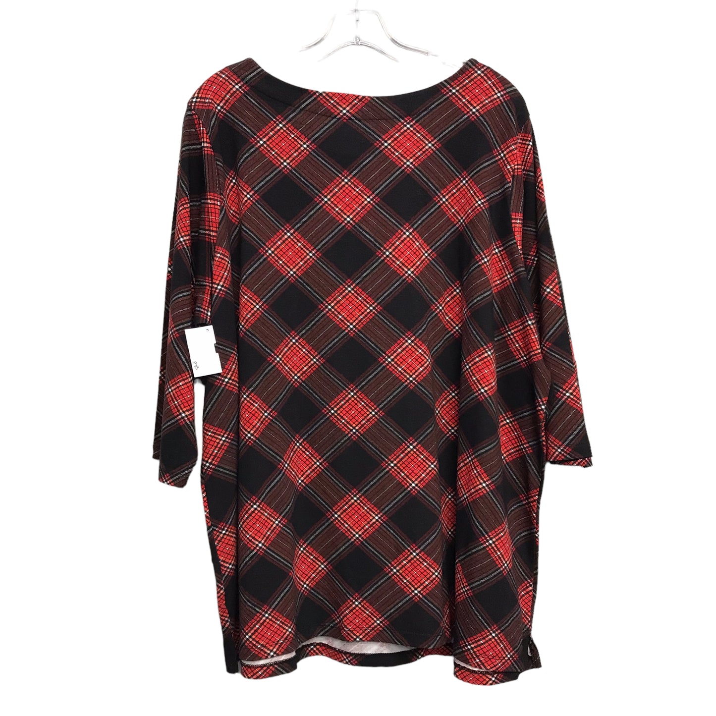 Top 3/4 Sleeve By Jessica London In Plaid Pattern, Size:3X