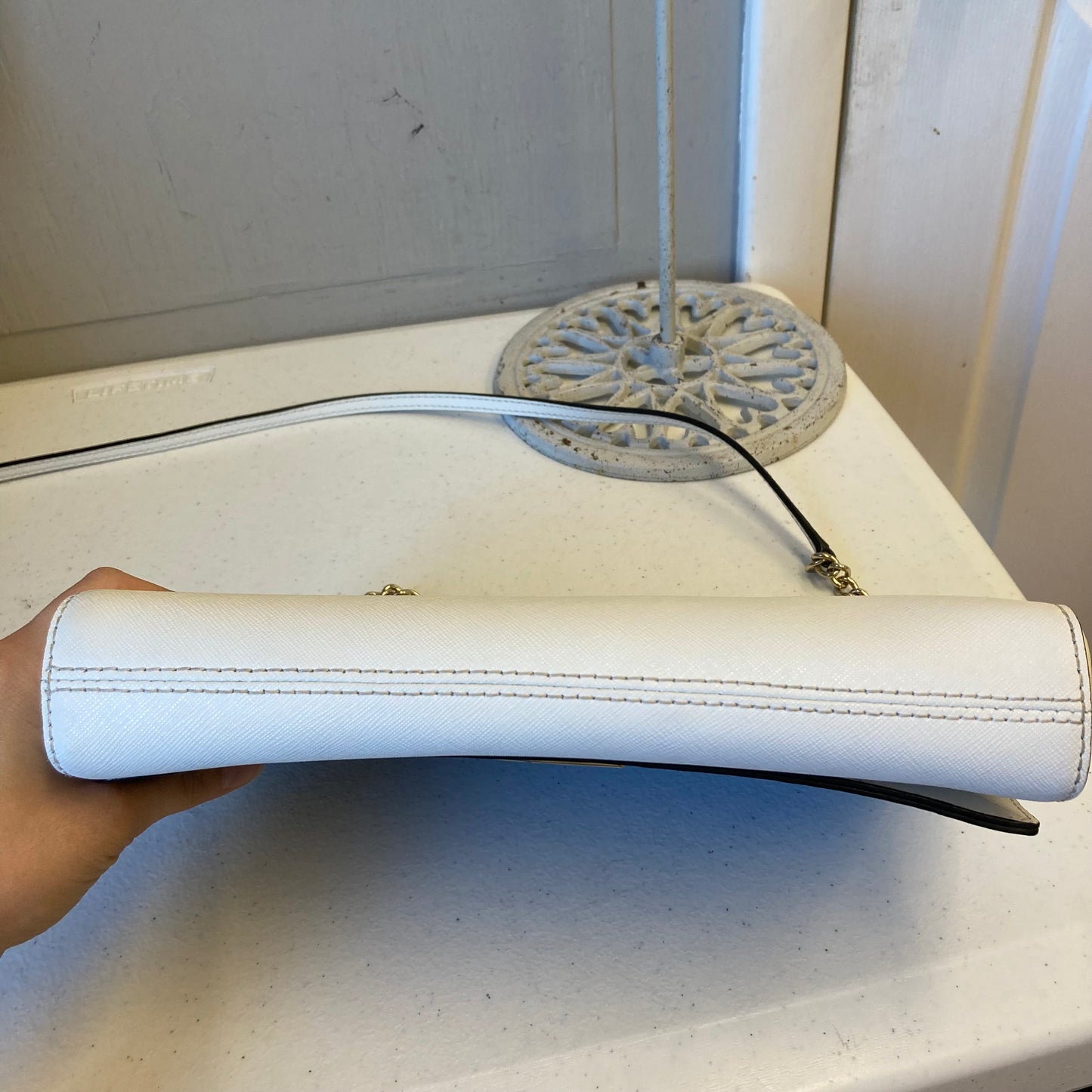 Crossbody Designer By Kate Spade In Black & White, Size:Small