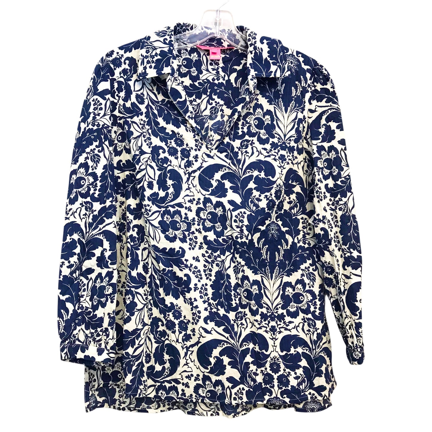 Top Ls Designer By Lilly Pulitzer In Blue & White, Size:S