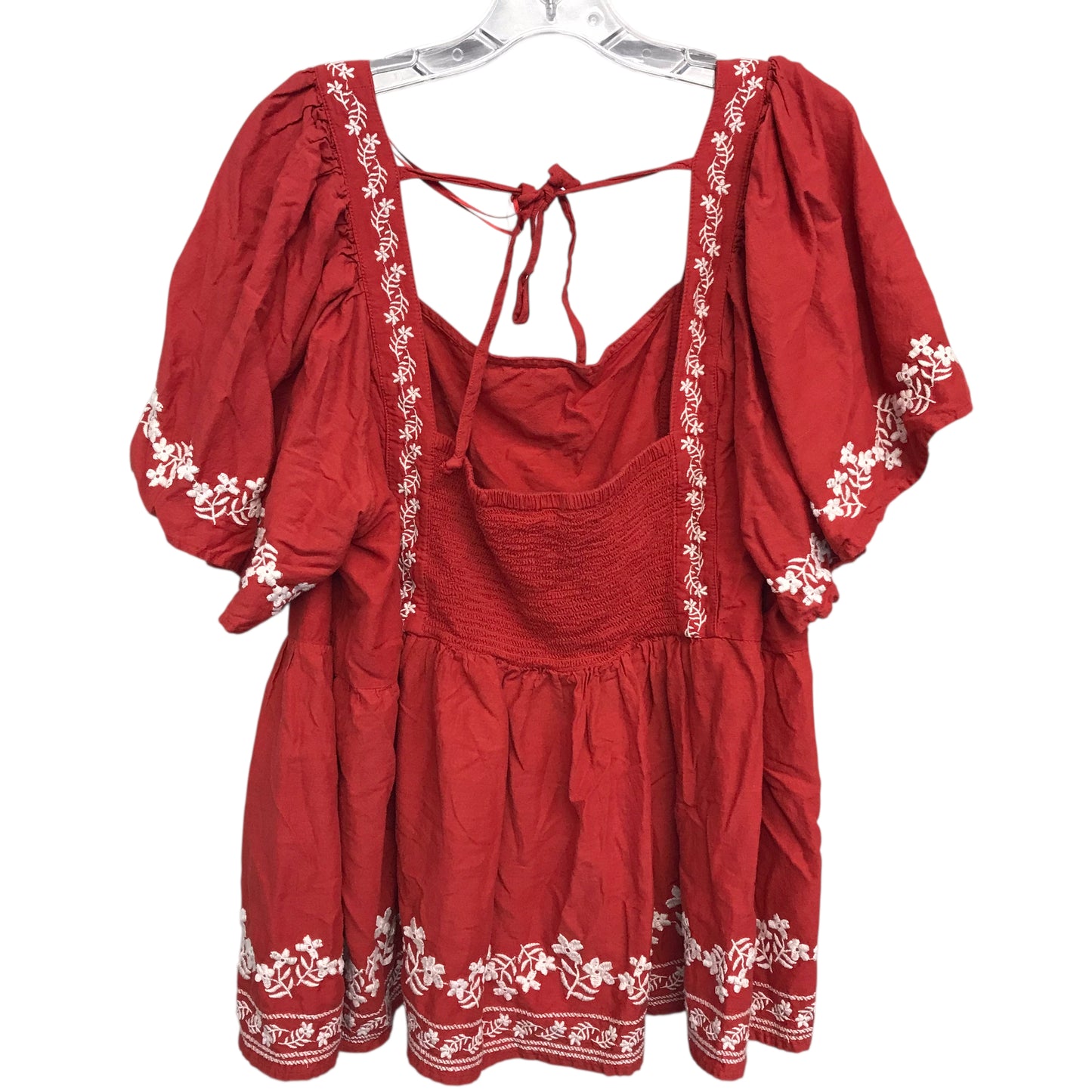 Top Sleeveless By Old Navy In Red & White, Size:4X