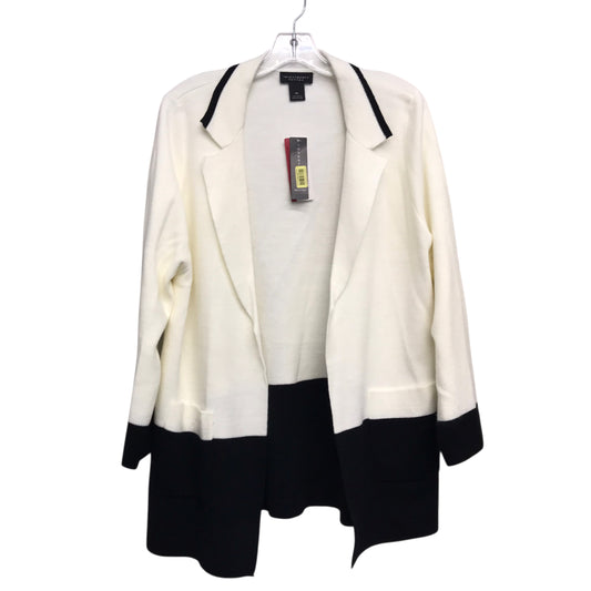 Sweater Cardigan By Investments In Black & White, Size:Lp