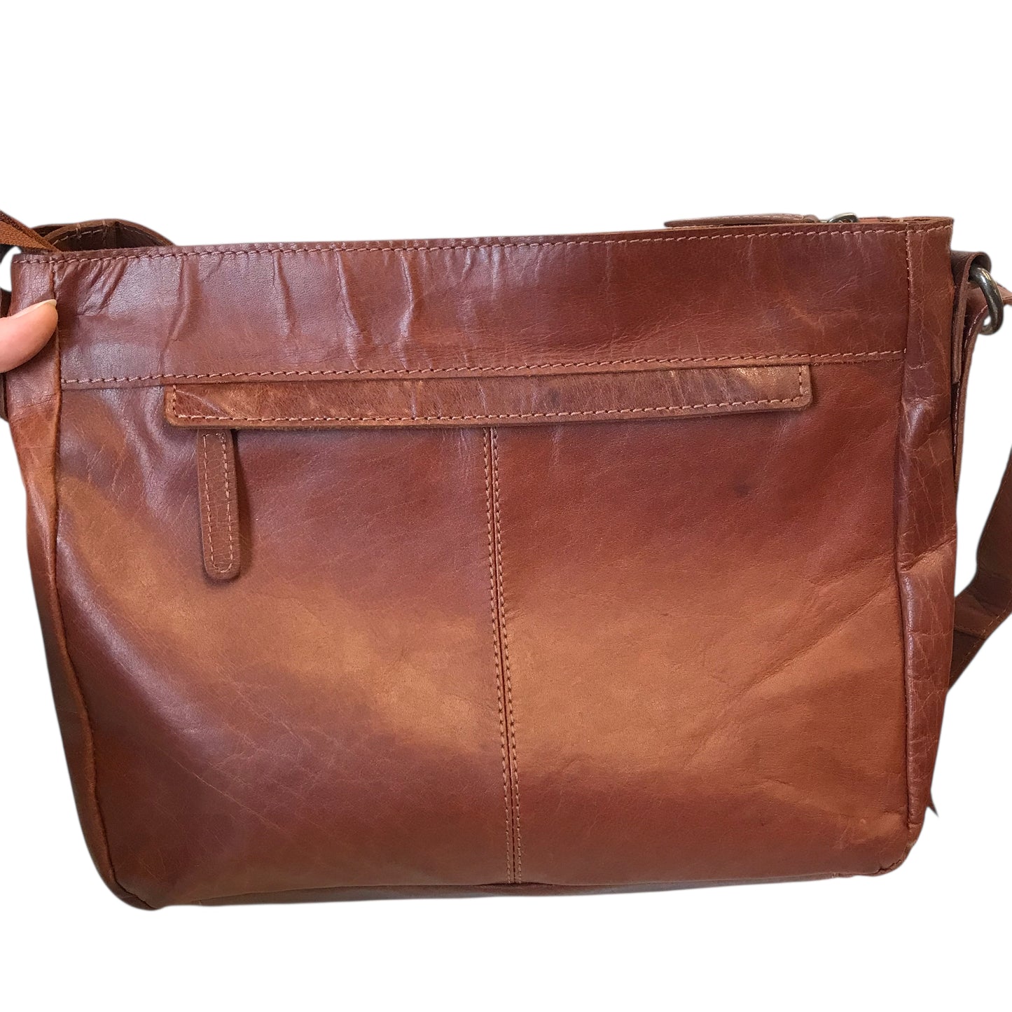 Handbag Leather By Wild West Los Angeles In Brown, Size:Medium