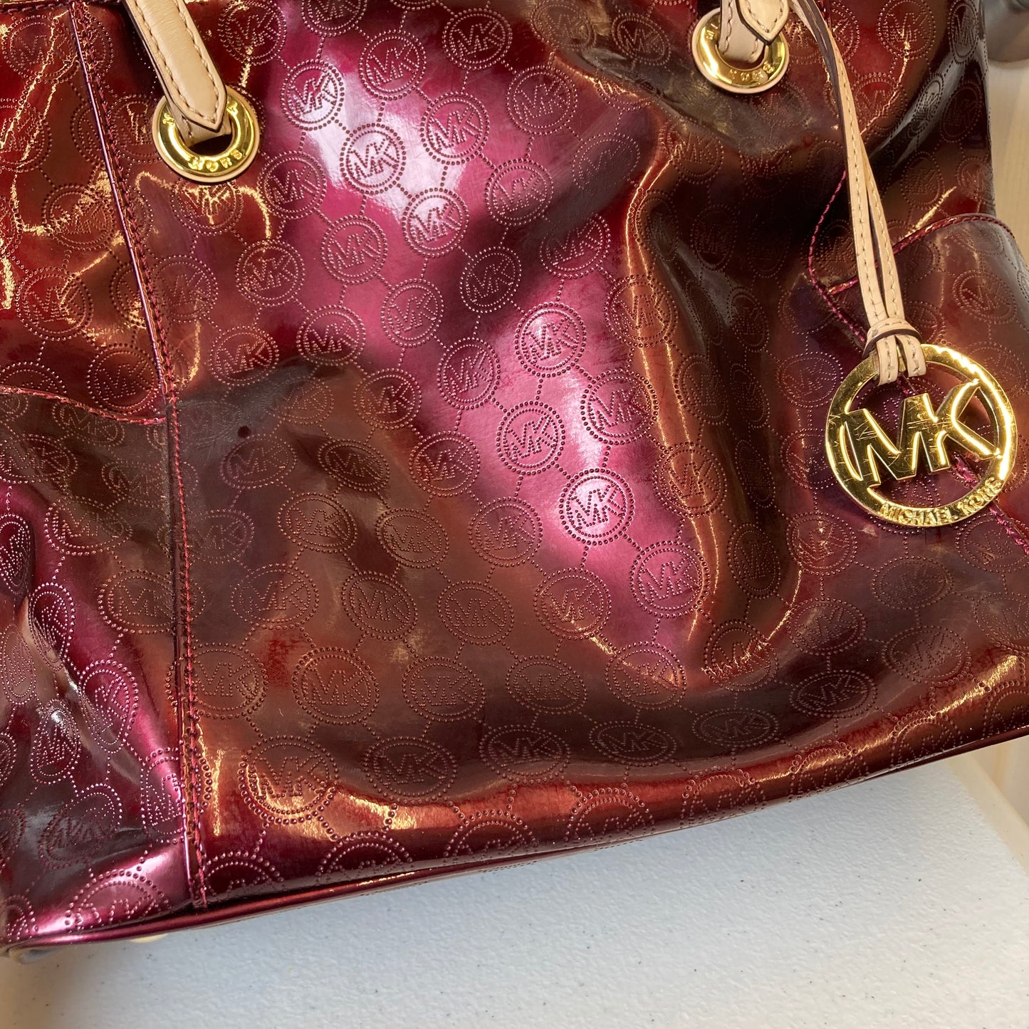 Handbag Designer By Michael Kors In Red, Size:Large