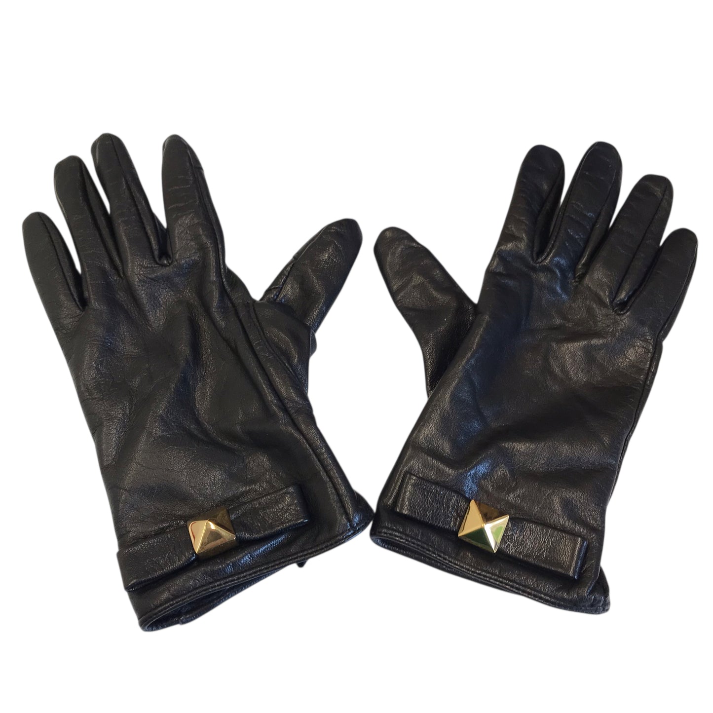 Leather Gloves Designer By Kate Spade In Black