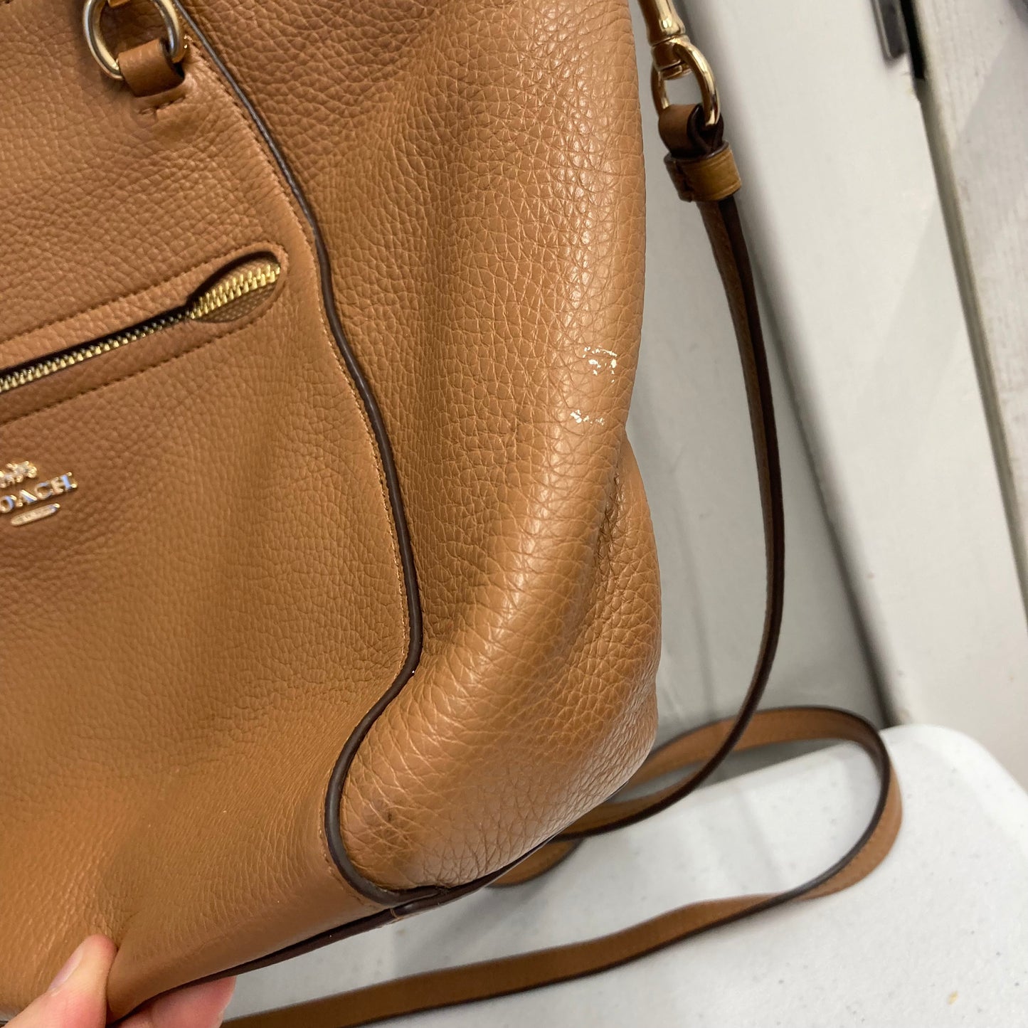 Handbag Designer By Coach In Brown, Size:Medium
