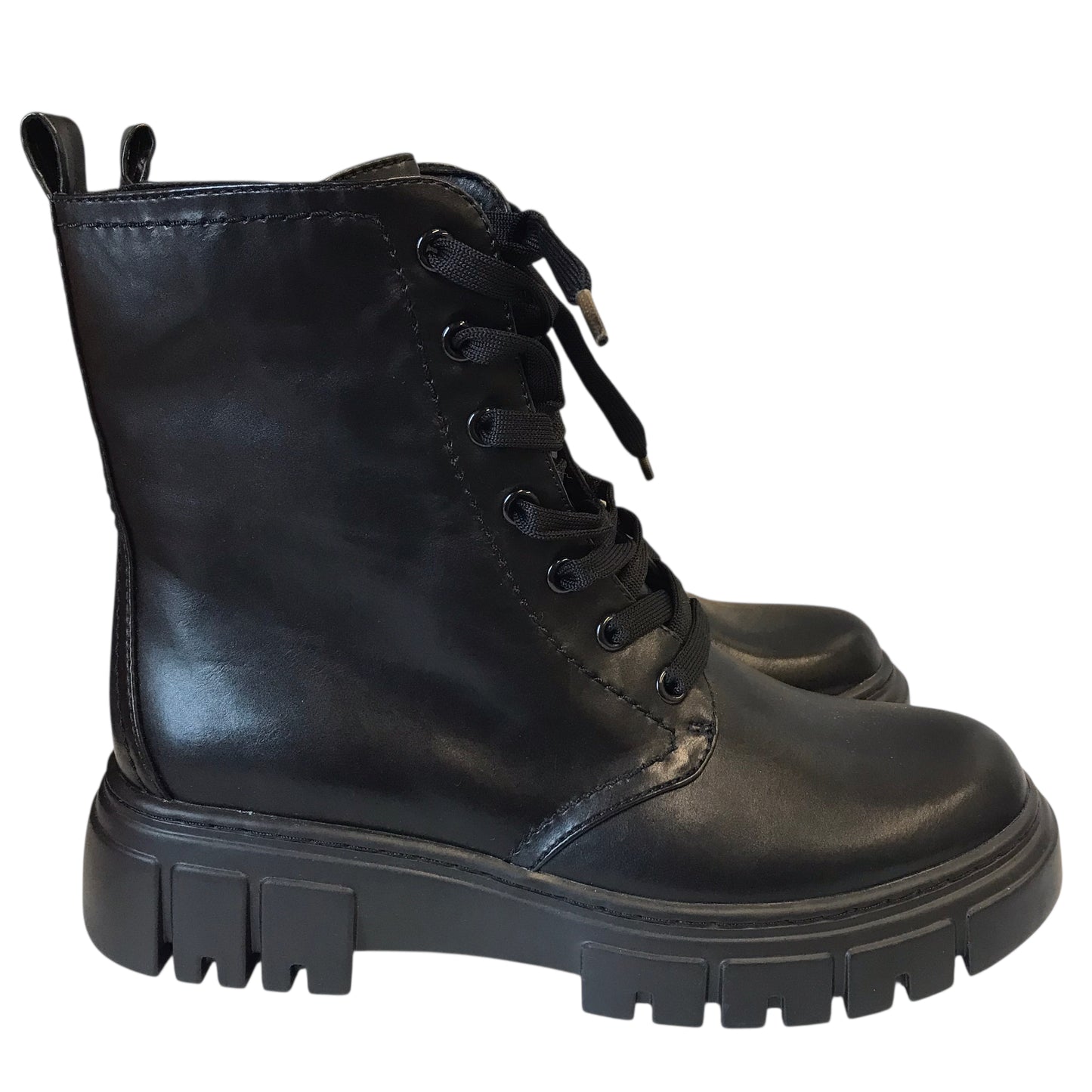 BOOTS COMBAT by LIMELIGHT in BLACK, Size:9