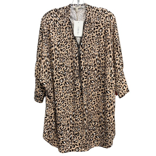 Tunic 3/4 Sleeve By Como Blu In Animal Print, Size:3X
