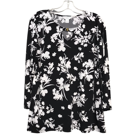 Top Ls By Liz Claiborne In Black & White, Size:Xl