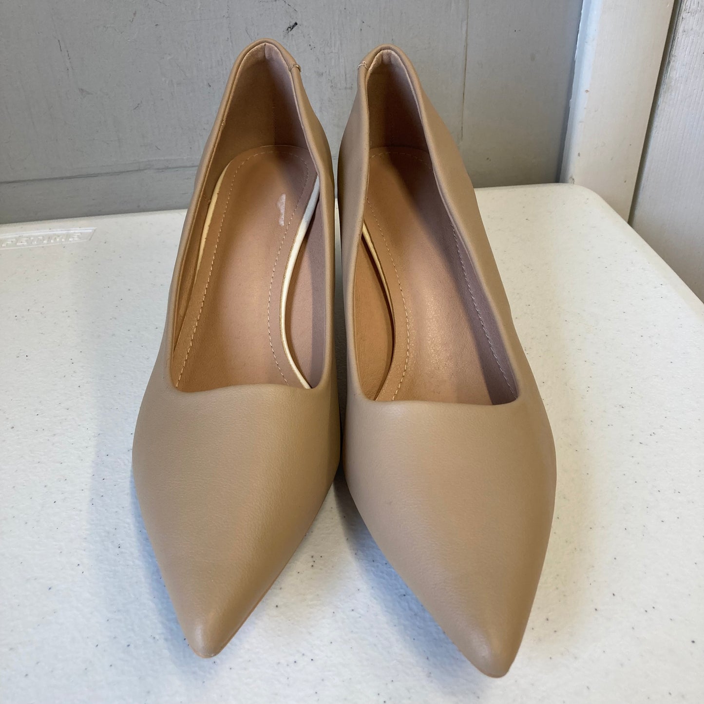 Shoes Heels Block By In Tan, Size:11