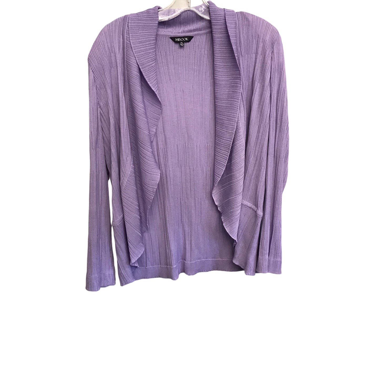 Sweater Cardigan By Misook In Purple, Size:Lp