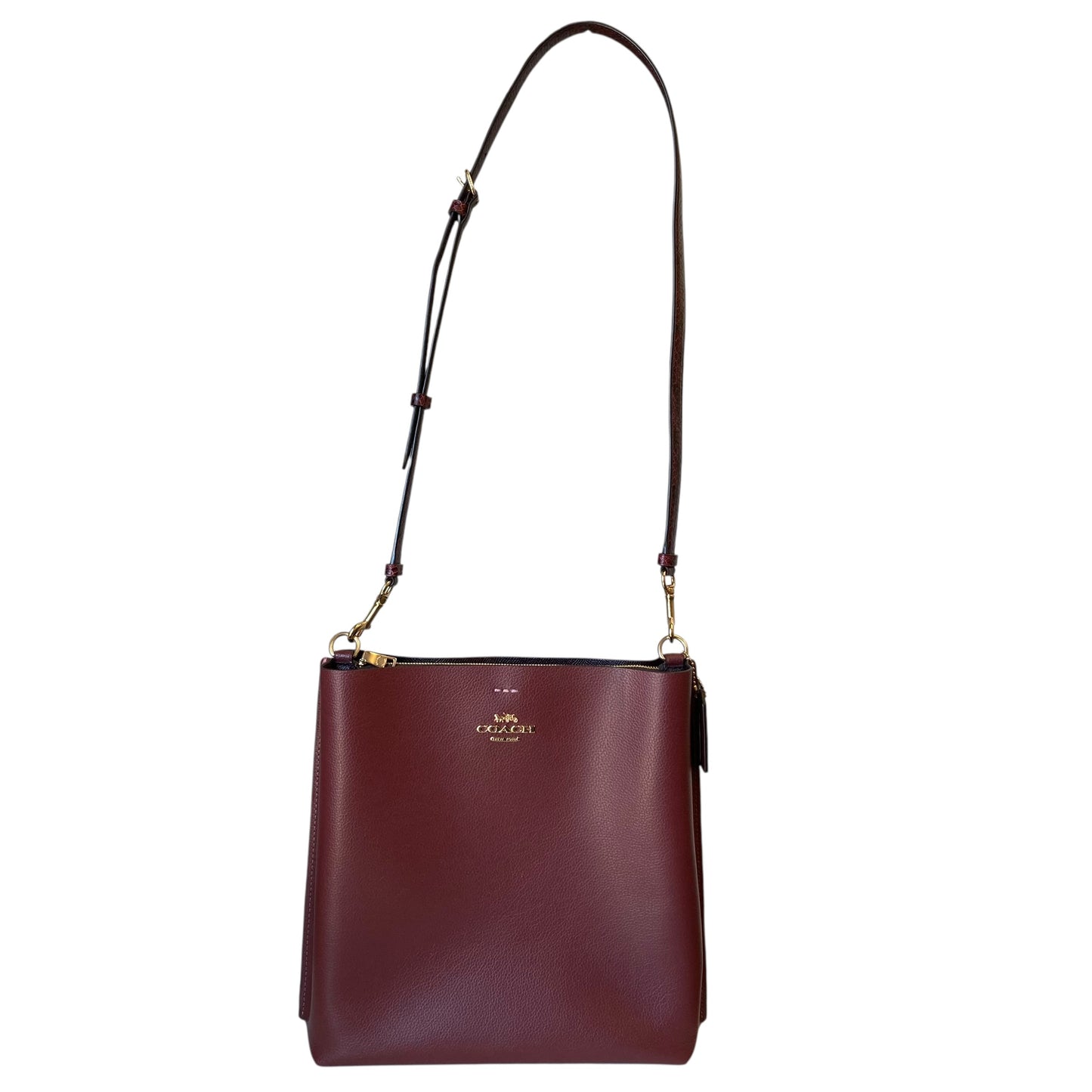 Handbag Designer By Coach In Maroon, Size:Medium