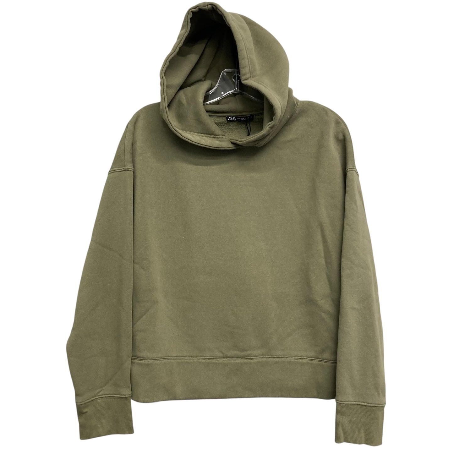 Sweatshirt Hoodie By Zara In Green, Size:M