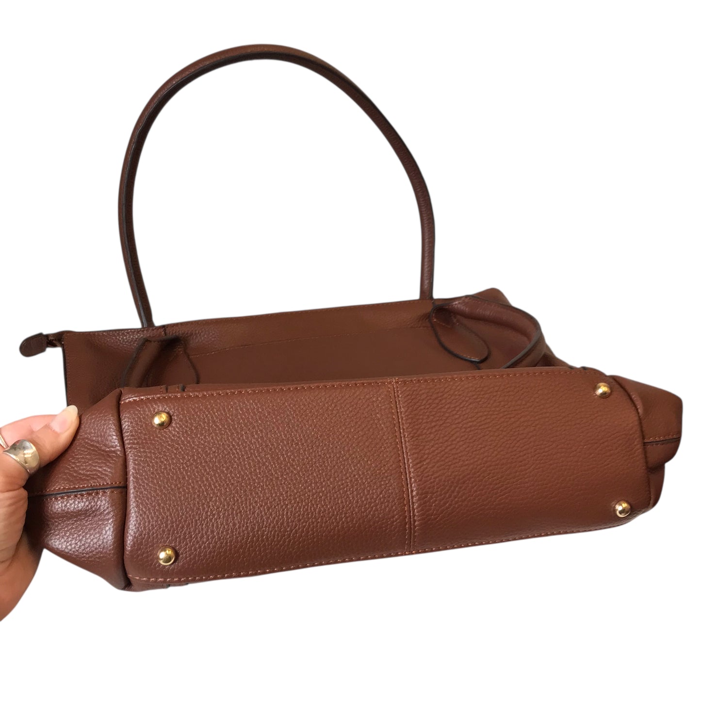 Handbag Leather By Lodis In Brown, Size:Large