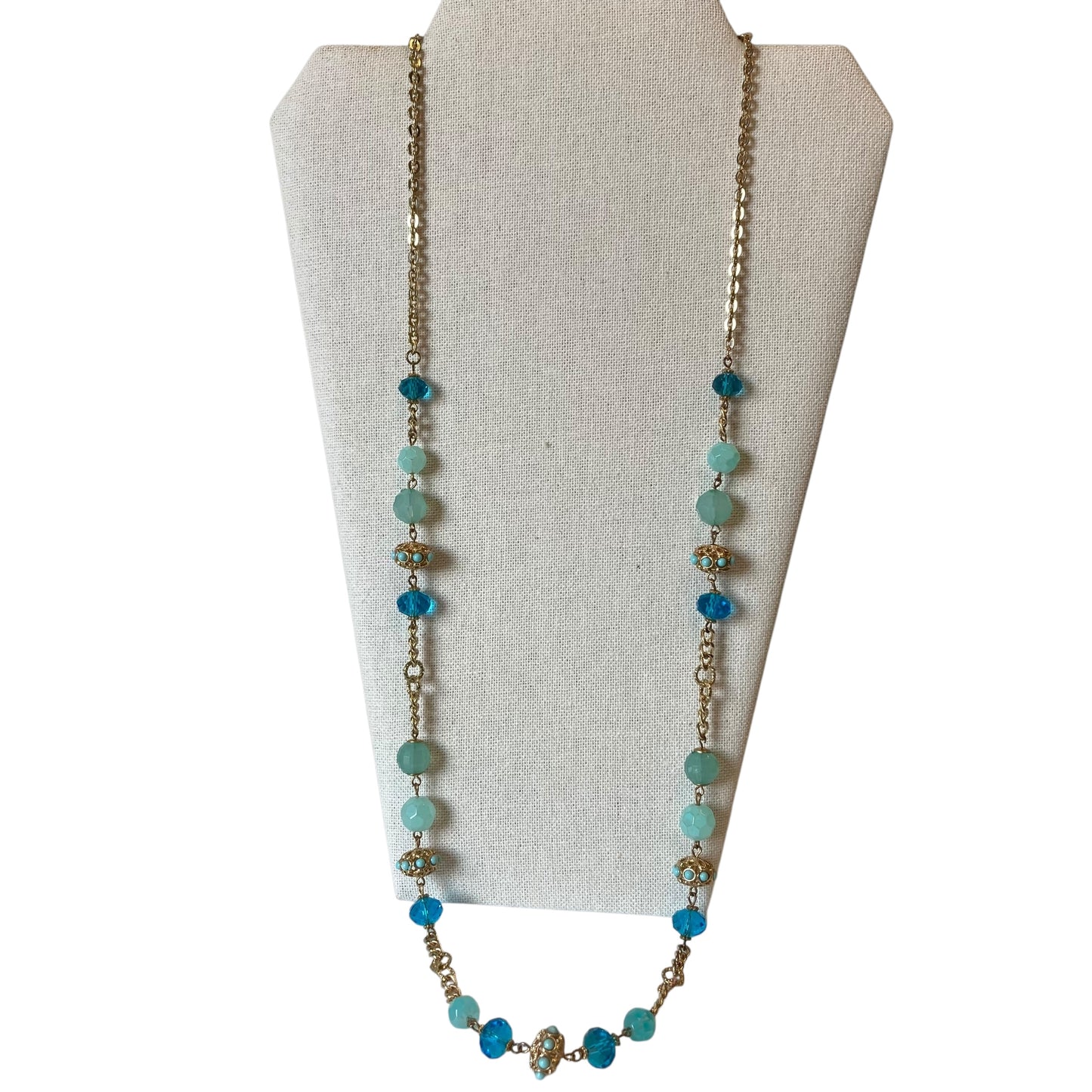 Necklace Other In Blue & Gold