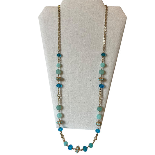 Necklace Other In Blue & Gold