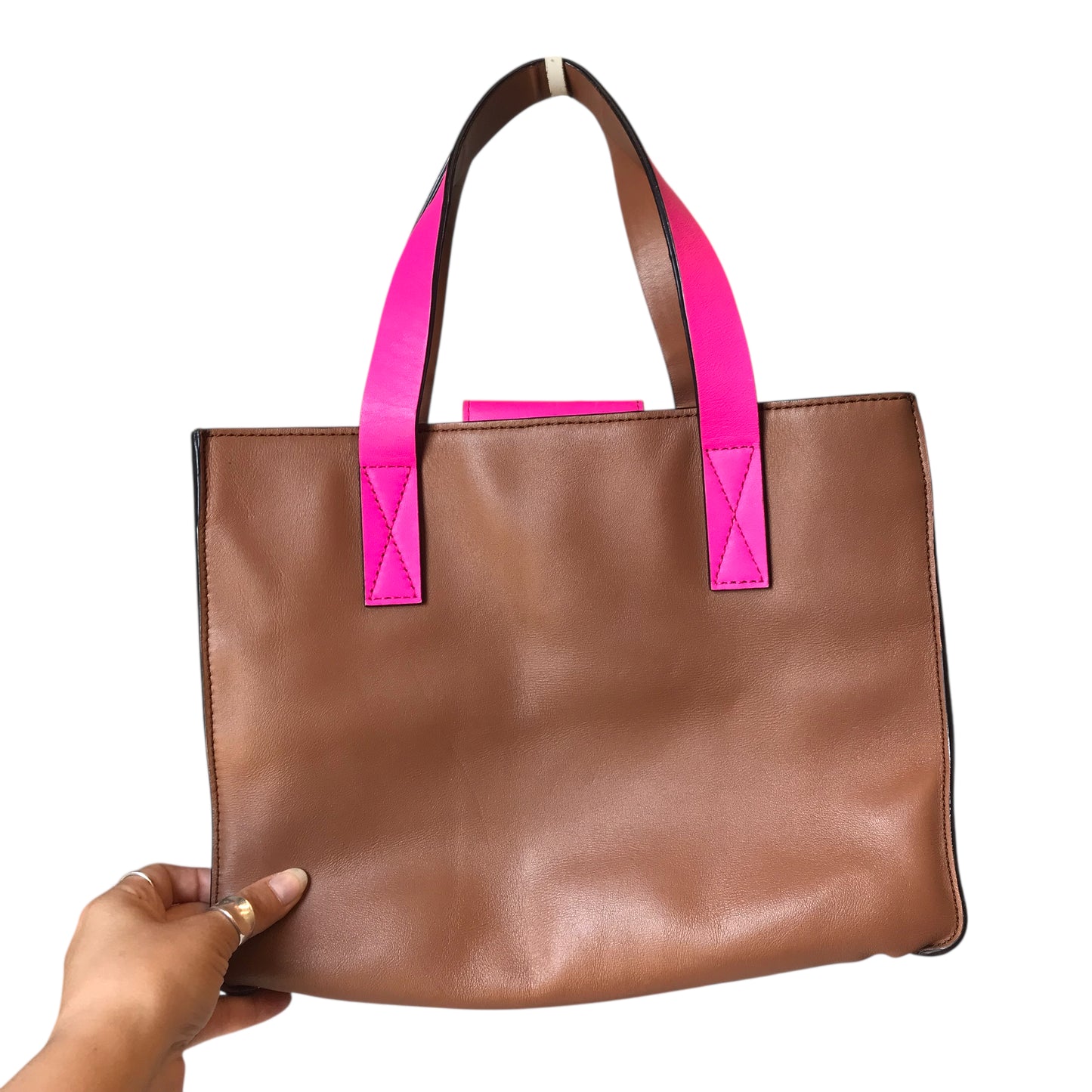 Handbag Designer By Kate Spade In Brown & Pink, Size:Medium