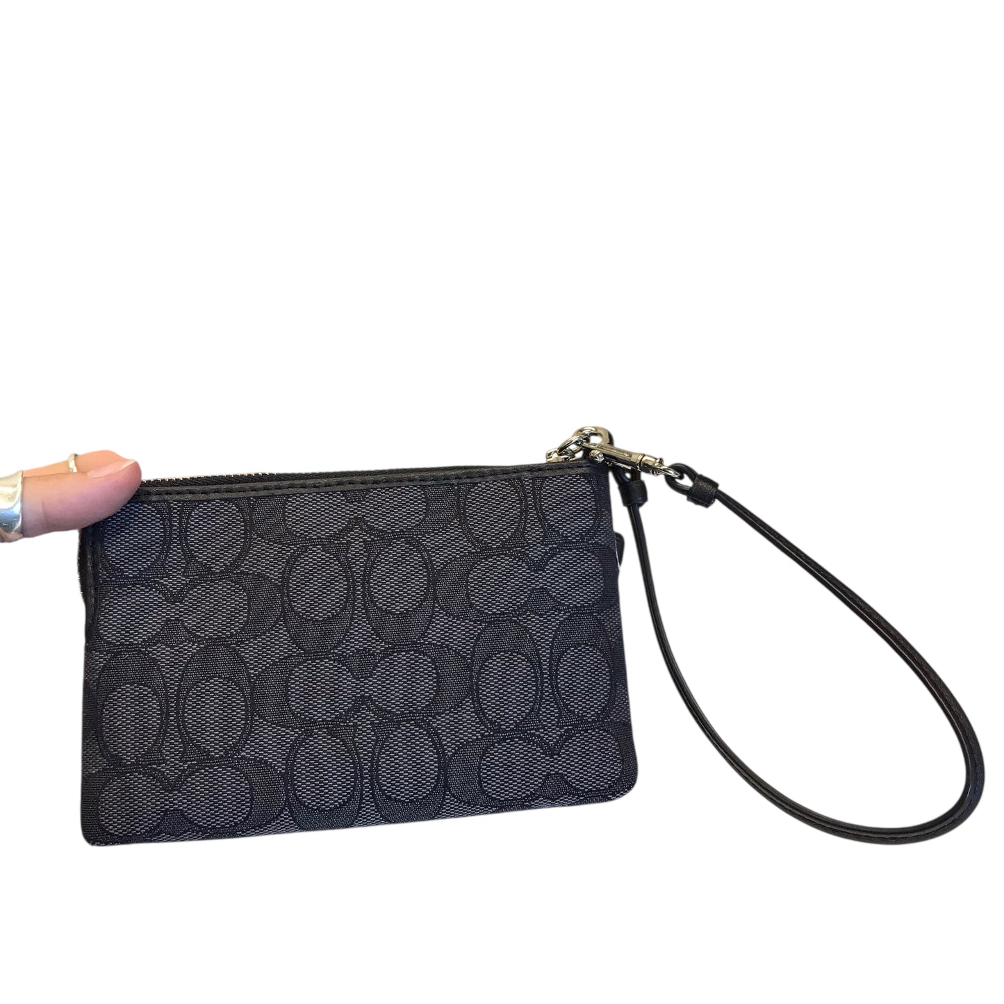 Wristlet Designer By Coach In Black & Grey, Size:Small
