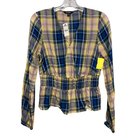 Top Ls By Express In Plaid Pattern, Size:Xs