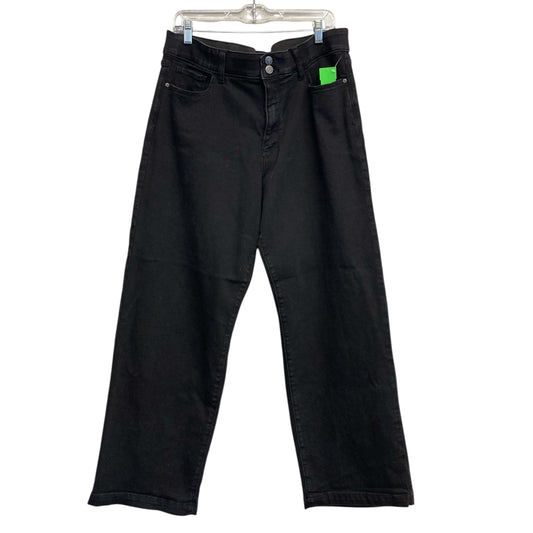 Jeans Wide Leg By St Johns Bay In Black Denim, Size:16