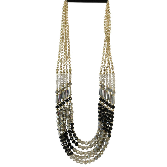 Necklace Statement In Black & Gold