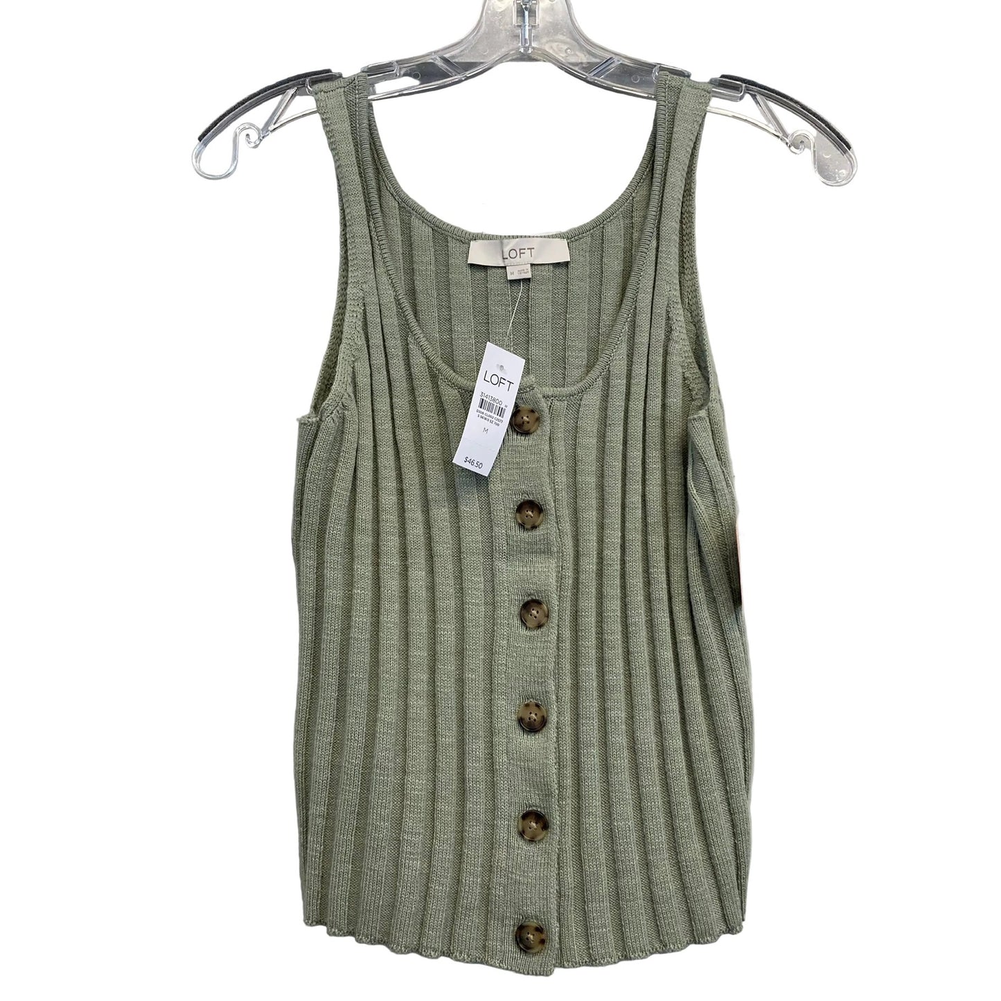 Top Sleeveless By Loft In Green, Size:M