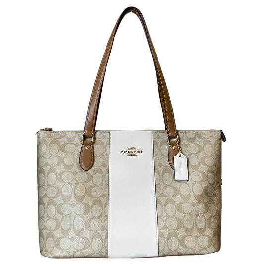Handbag Designer By Coach In Tan, Size:Large