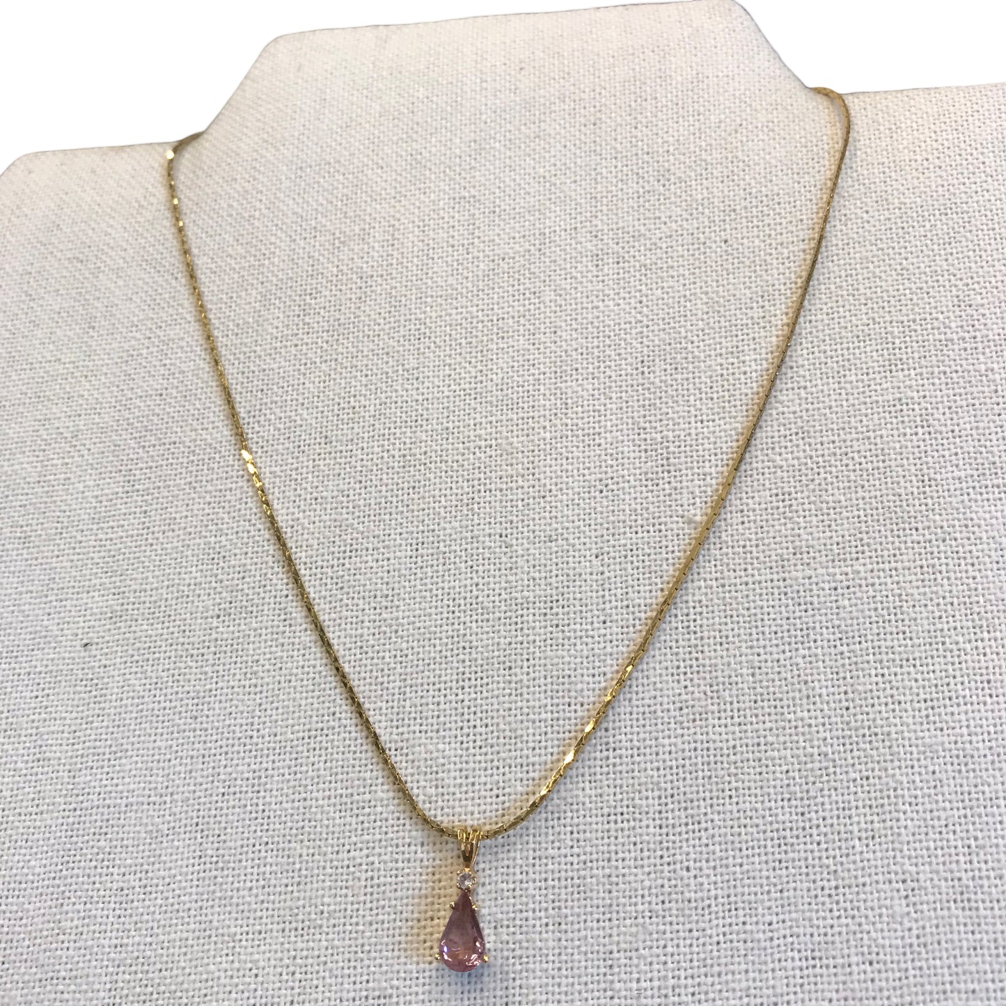 Necklace Charm In Gold & Pink