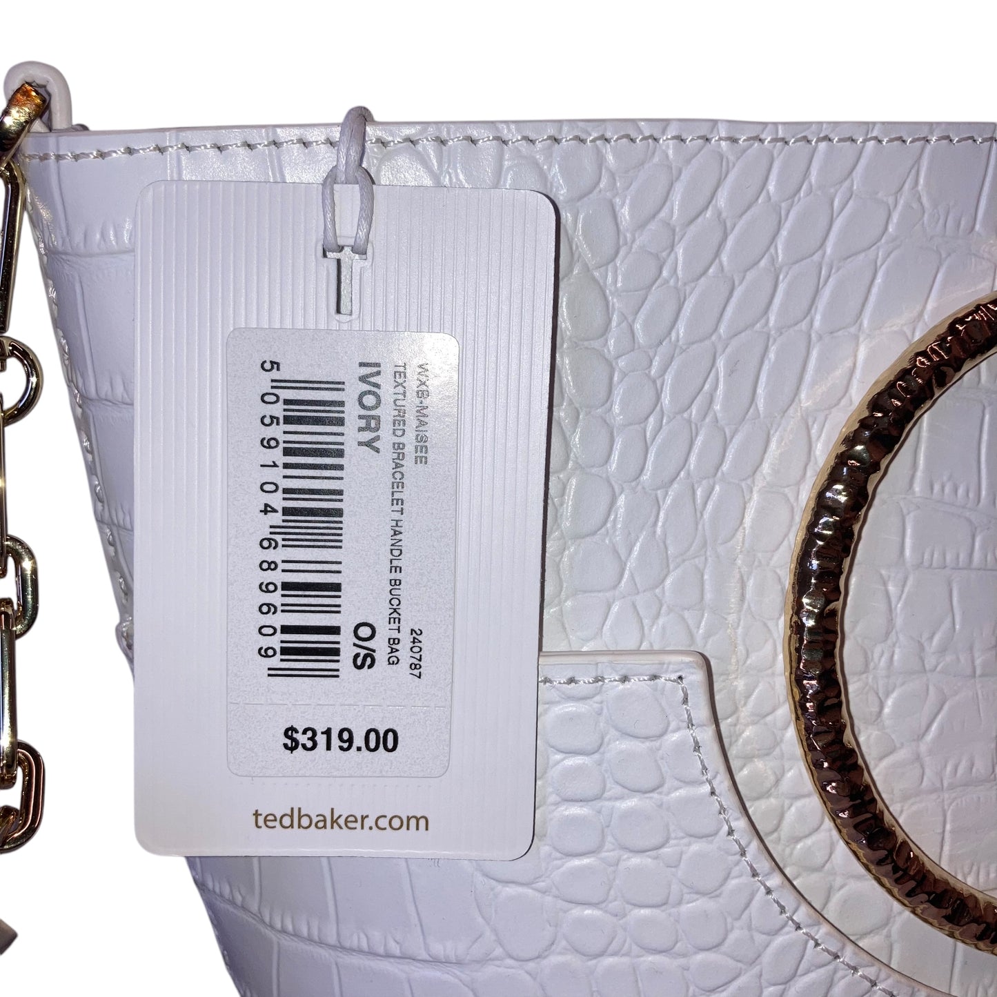 Handbag Leather By Ted Baker In White, Size:Medium