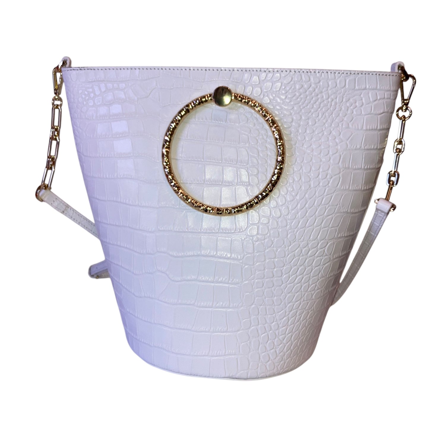 Handbag Leather By Ted Baker In White, Size:Medium