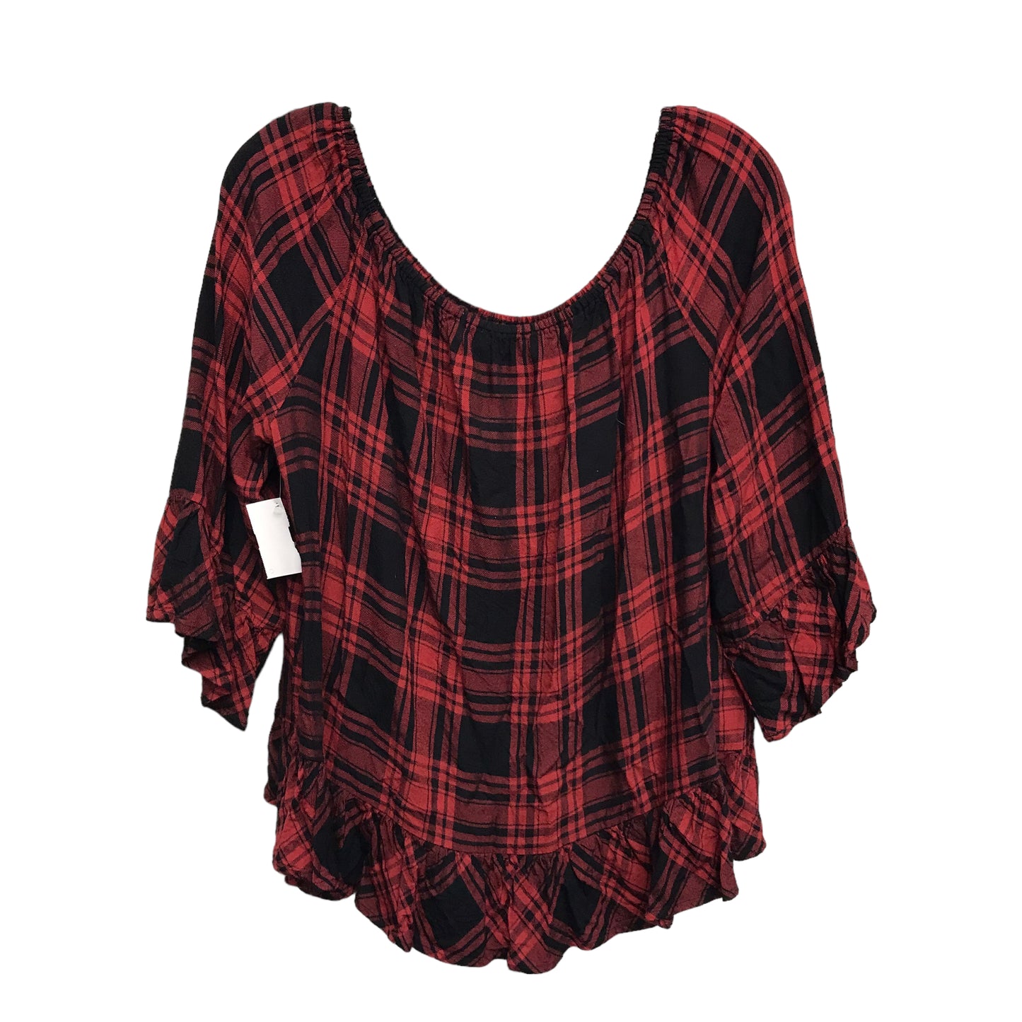 Top 3/4 Sleeve By Sanctuary In Plaid Pattern, Size:Xl