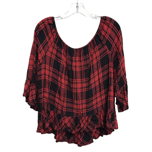 Top 3/4 Sleeve By Sanctuary In Plaid Pattern, Size:Xl