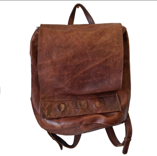 Backpack Leather By Elk In Brown, Size:Large