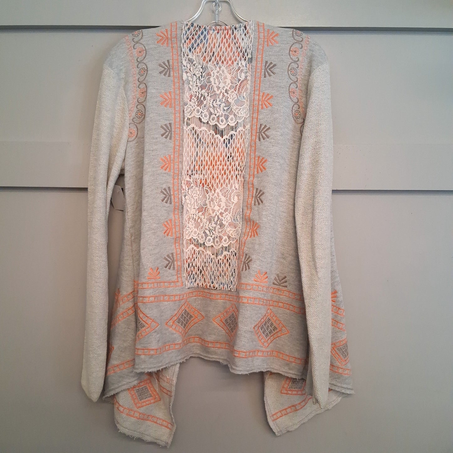 Cardigan By Bke In Grey & Orange, Size: M