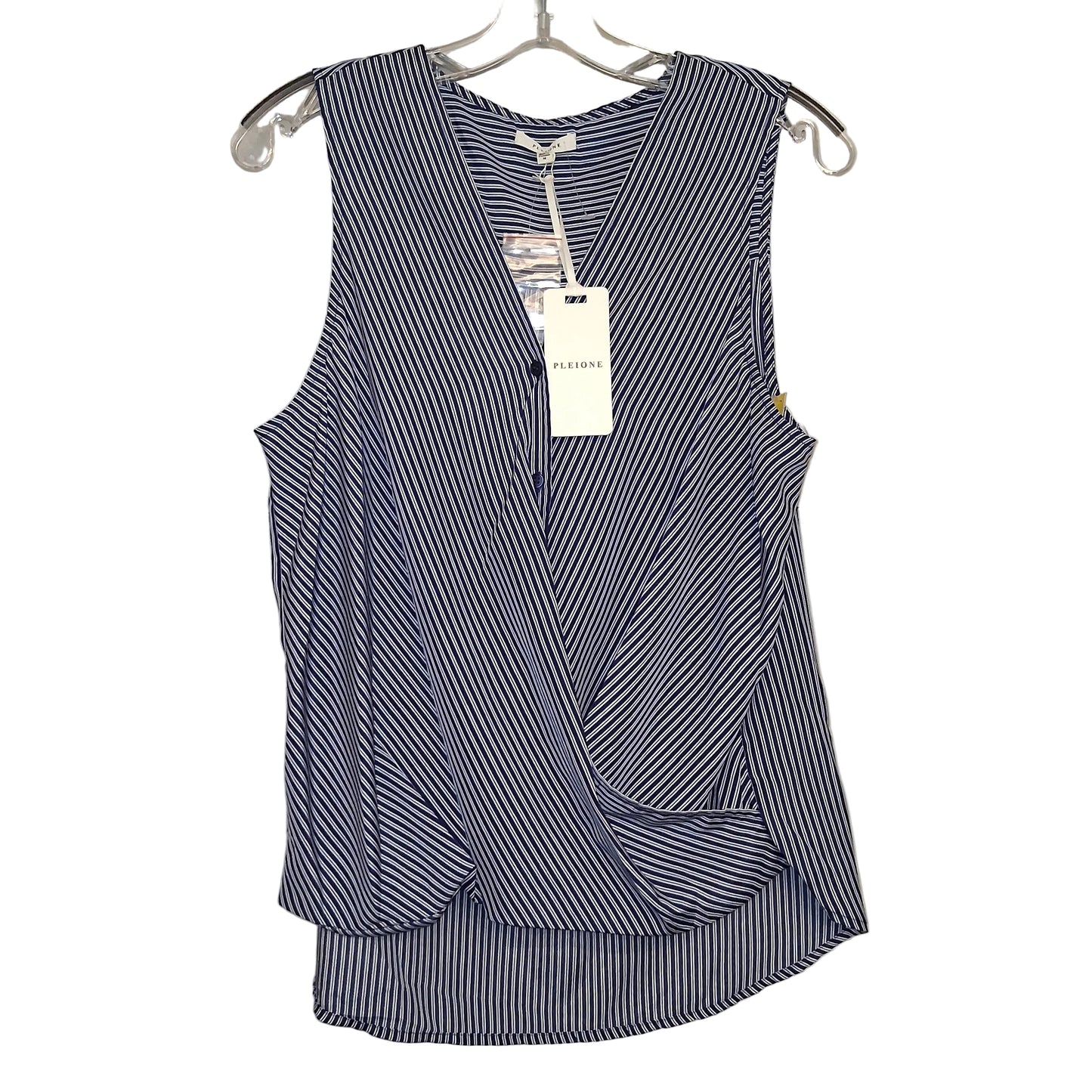 Top Sleeveless By Pleione In Blue & White, Size:M