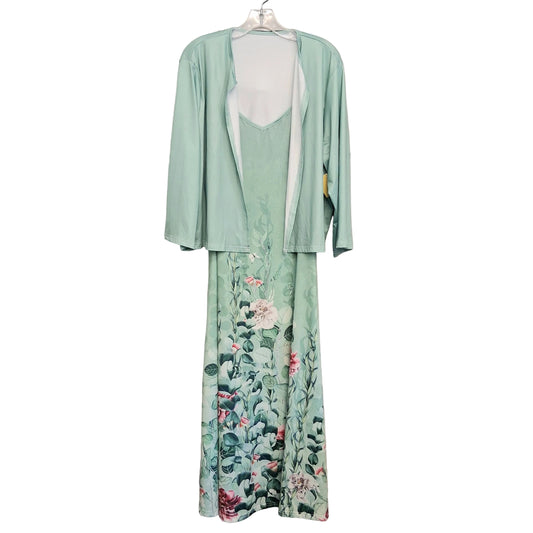 Dress Set 2Pc By Shein In Green, Size:2X