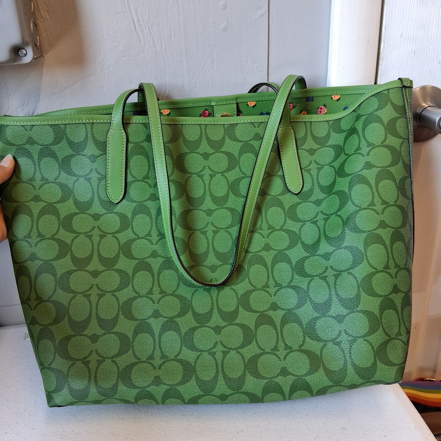 Tote Designer By Coach In Green, Size:Large