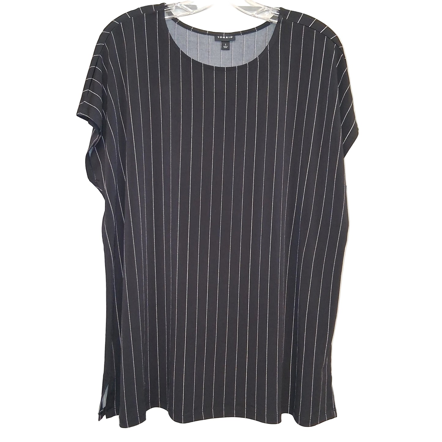 Top Sleeveless By Torrid In Black & White, Size:1X