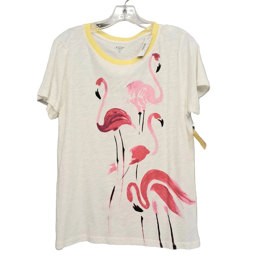 Top Ss Basic By J. Crew In Pink & White, Size:L